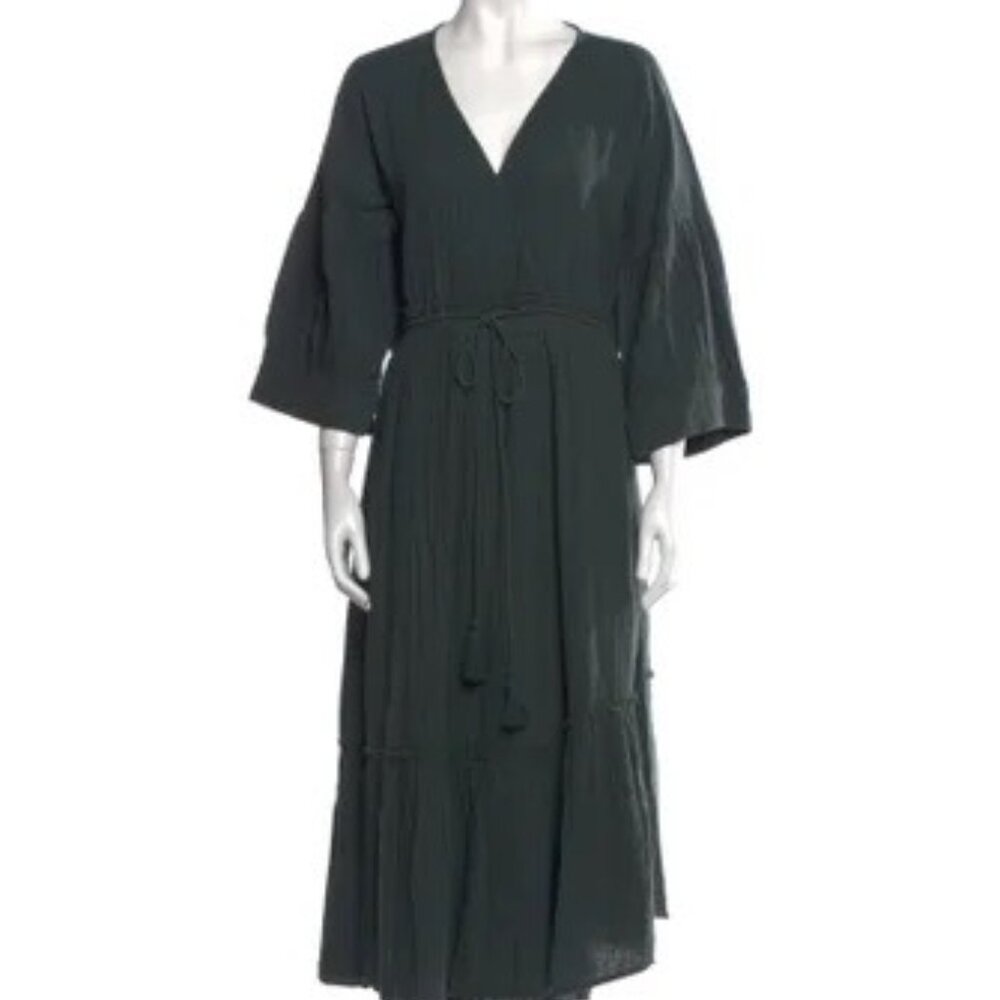 Apiece Apart Green Cotton Midi Dress